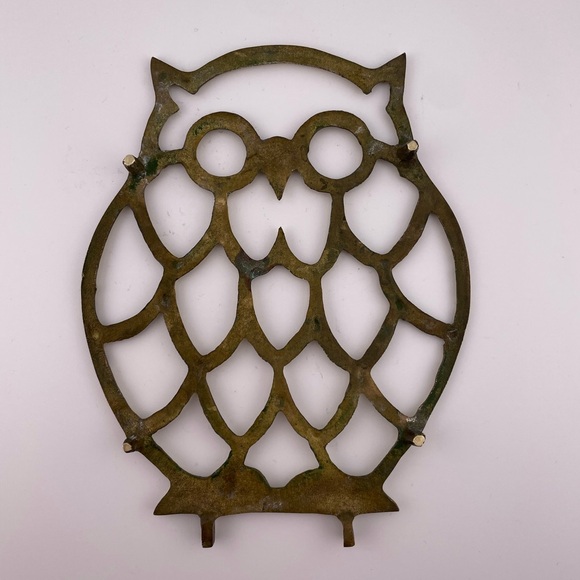 Vintage, Owl Trivet, Brass - Picture 3 of 3